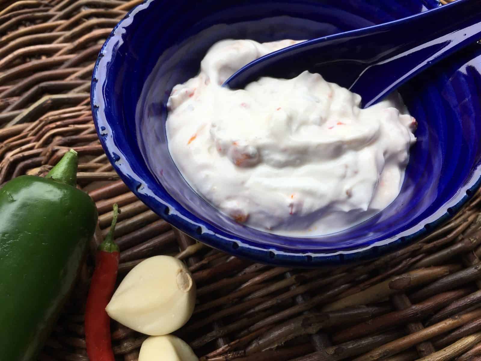 jalapeno cream in a bowl