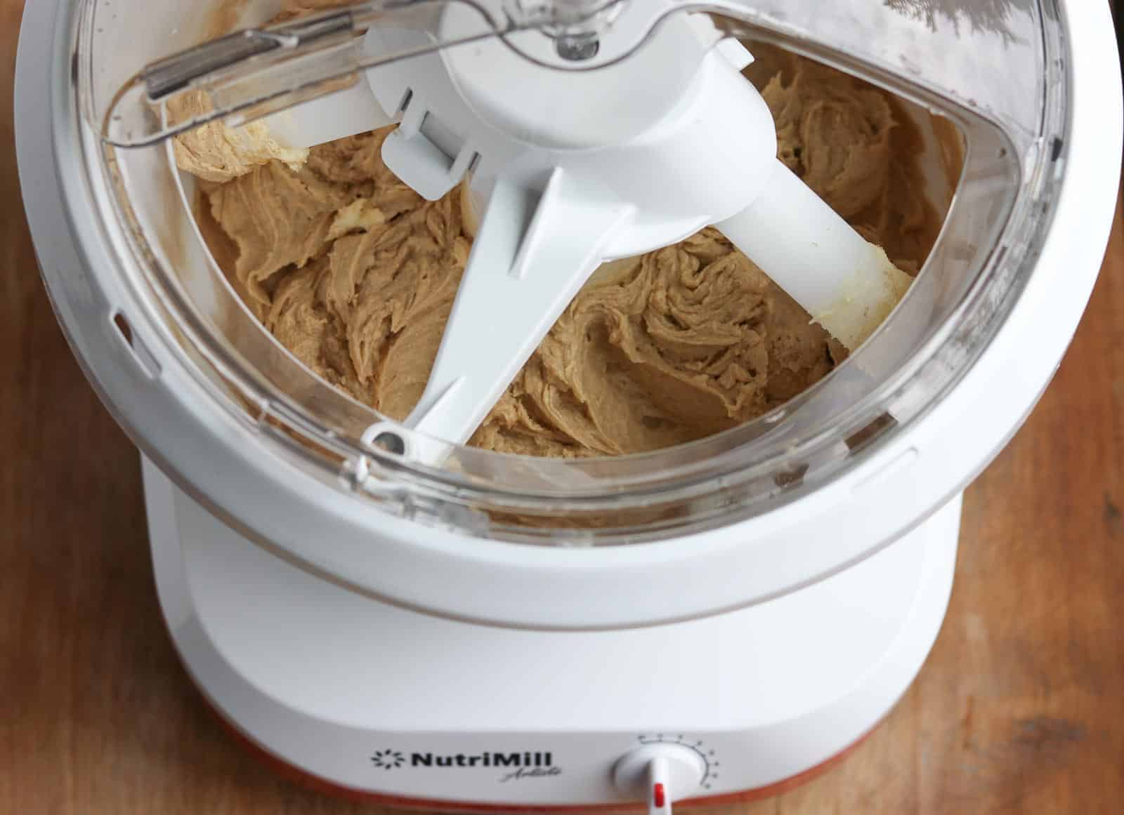 Creamed mixture in the Nutrimill Artiste Mixer from Gourmet Done Skinny
