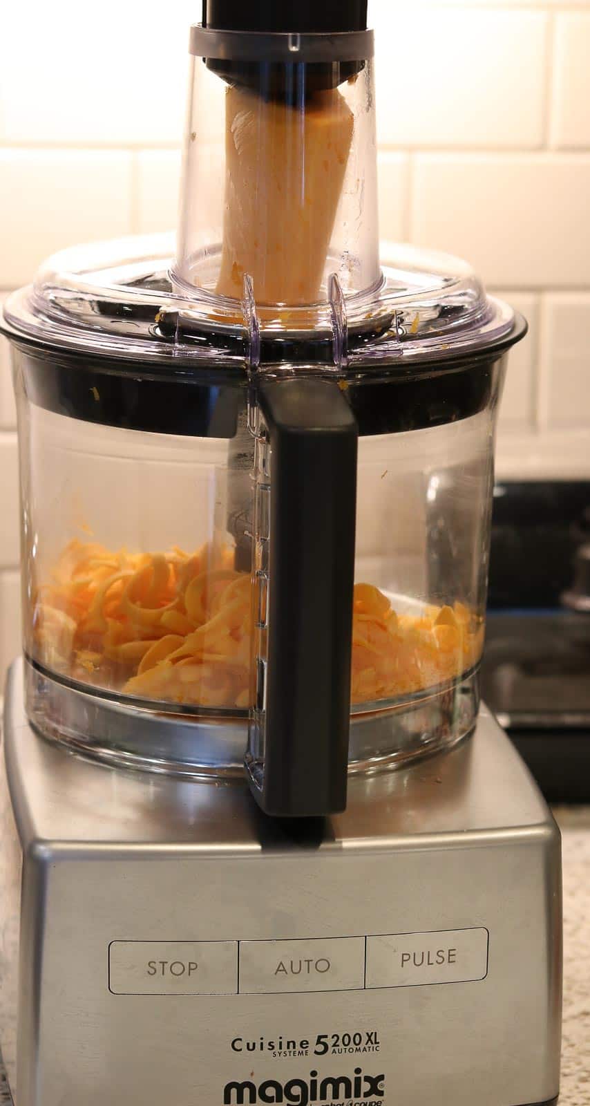 Spiralized butternut squash in a Magimix Food Processor with Spiralizer Attachment from Gourmet Done Skinny