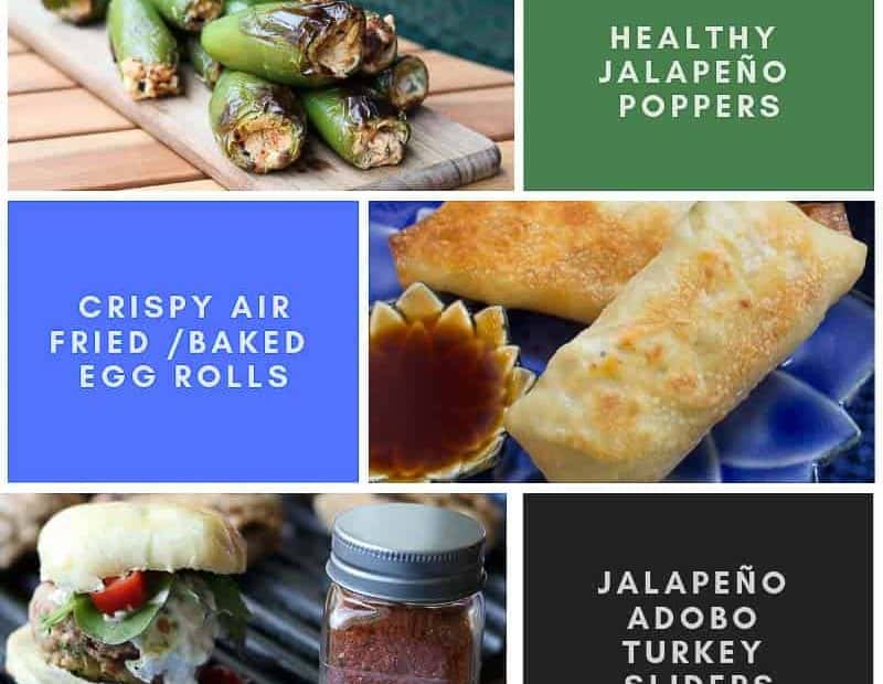Grid with 3 appetizer recipes for the Super Bowl from Gourmet Done Skinny