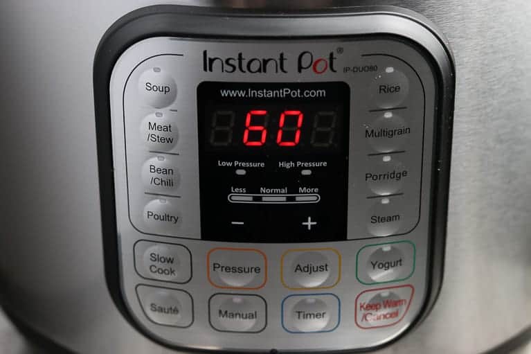 Instant Pot with 60 min on time from Gourmet Done Skinny
