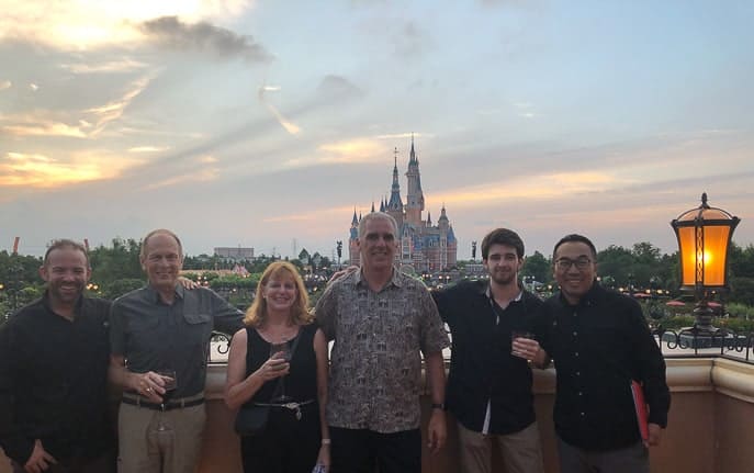 Group picture of the balcony at Club 33 Shanghai Disneyland
