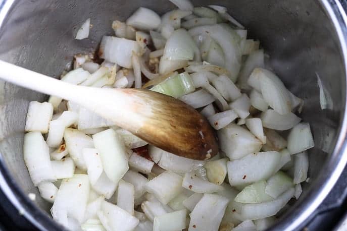 Onions, Sautéeing in the Instant Pot from Gourmet Done Skinny