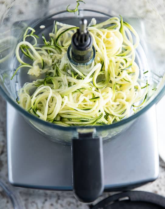 Zoodles in a Magimix food processor