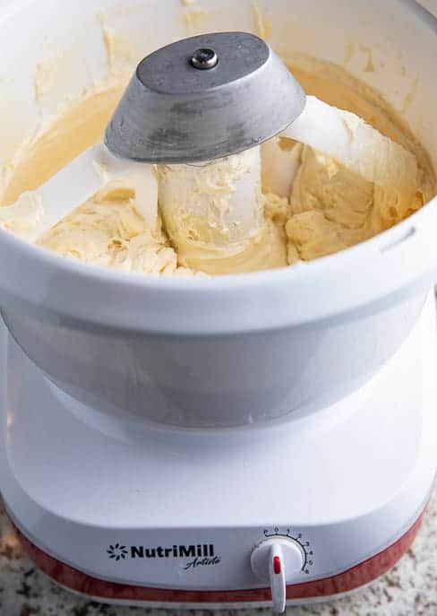 Nutrimill mixer with cream cheese mixture