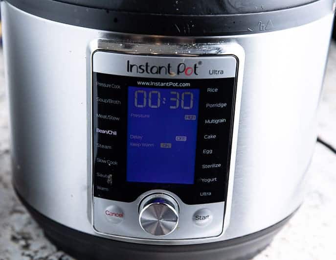 Instant Pot with 30 min on the setting