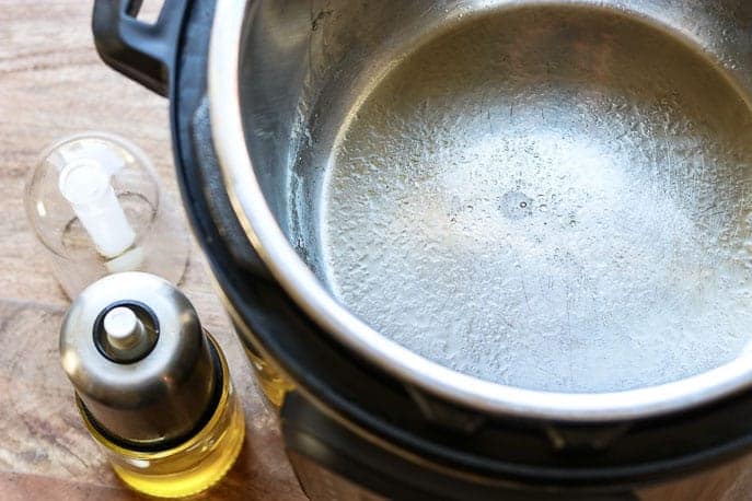 Instant Pot with olive oil spray