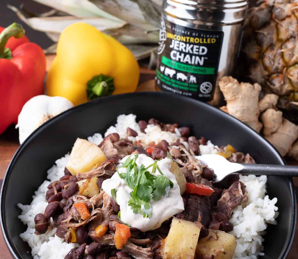 Healthy Instant Pot Caribbean Pork Bowl