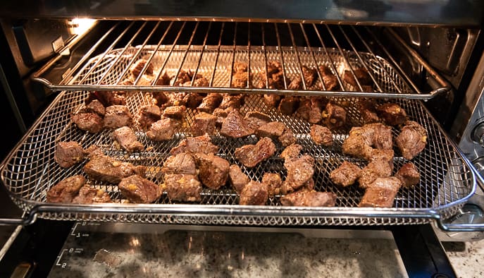 steak bites in air fryer basket - Breville Smart Oven Air