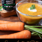 roasted carrot soup with Jerked chain spice