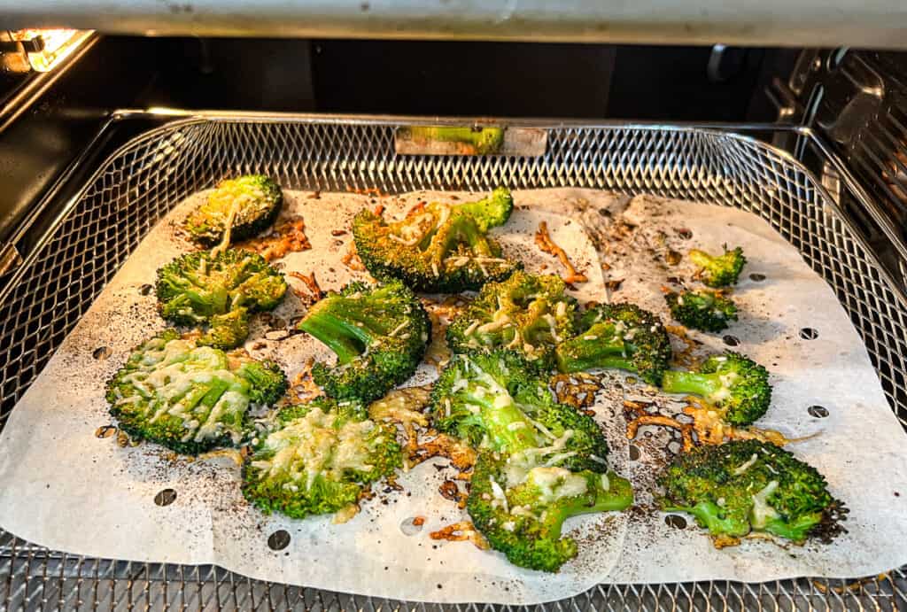smashed broccoli in the air fryer